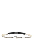 Dolce & Gabbana Black Leather Silver Chain Bag Accessory Shoulder Strap