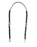 Dolce & Gabbana Black Leather Gold Chain Bag Accessory Shoulder Strap
