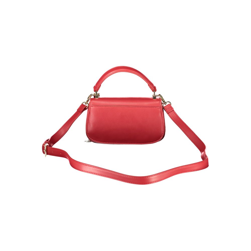 Mario Valentino Rosso Poliuretano Donna Bag With Contrast Details