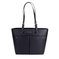 Michael Kors Womens Jet Set Travel Medium Double Pocket Tote Black/SIlver 35F3GTVT8B-001