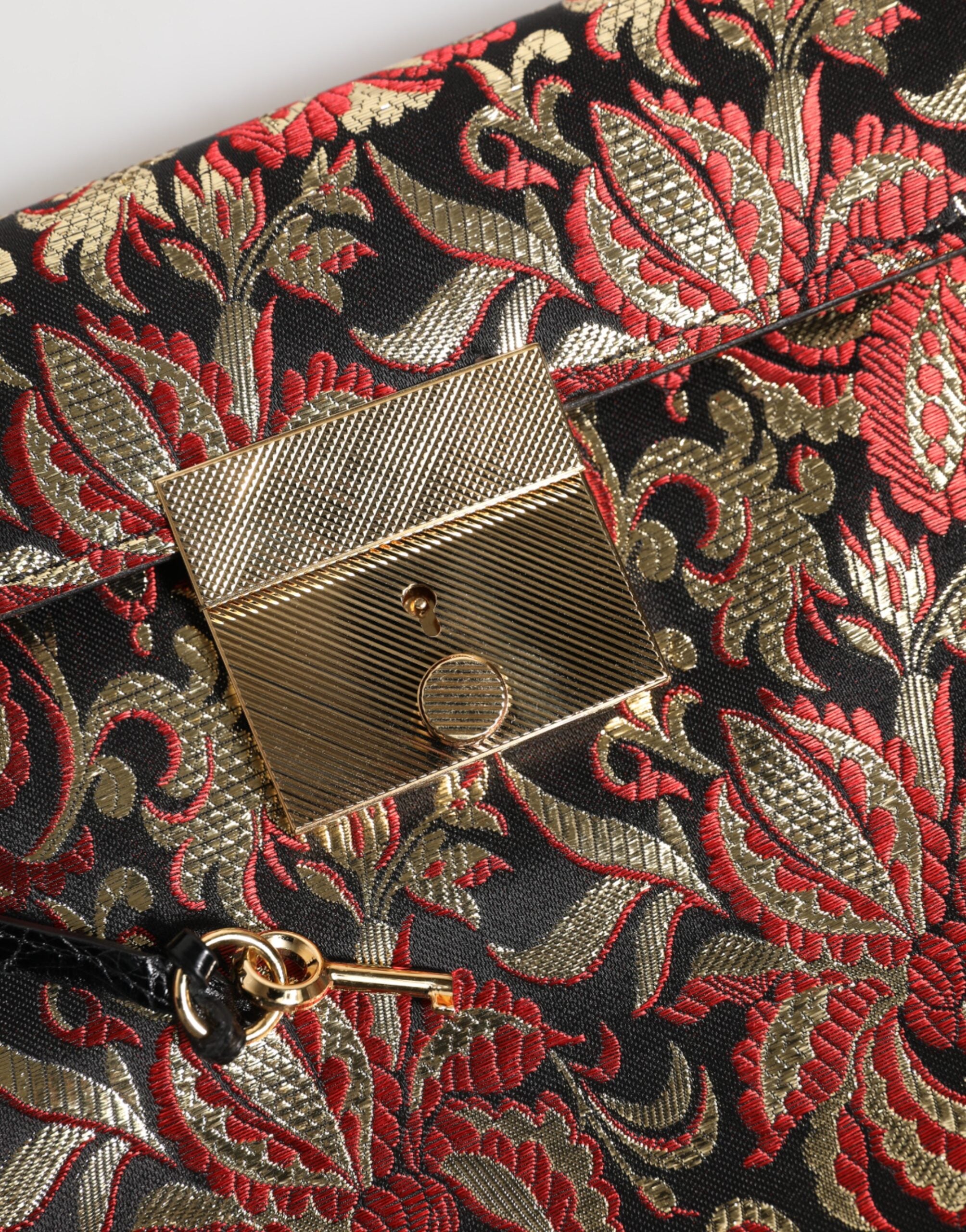 Dolce & Gabbana Multicolor Jacquard Floral Document Briefcase Bag
